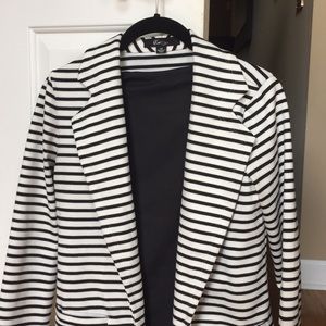 Black and white Striped blazer
